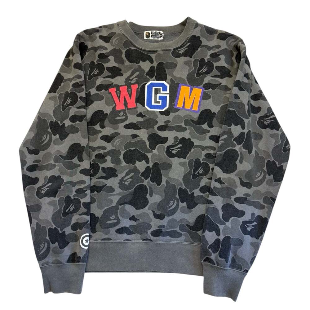 A Bathing Ape WGM Shark Camo Crewneck Sweatshirt